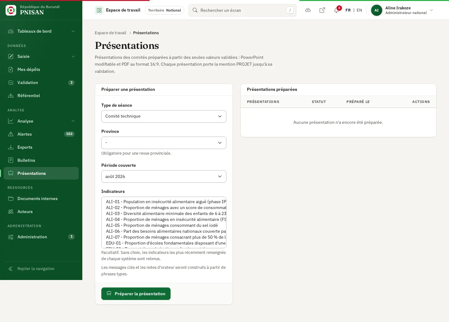 Préparer une présentation