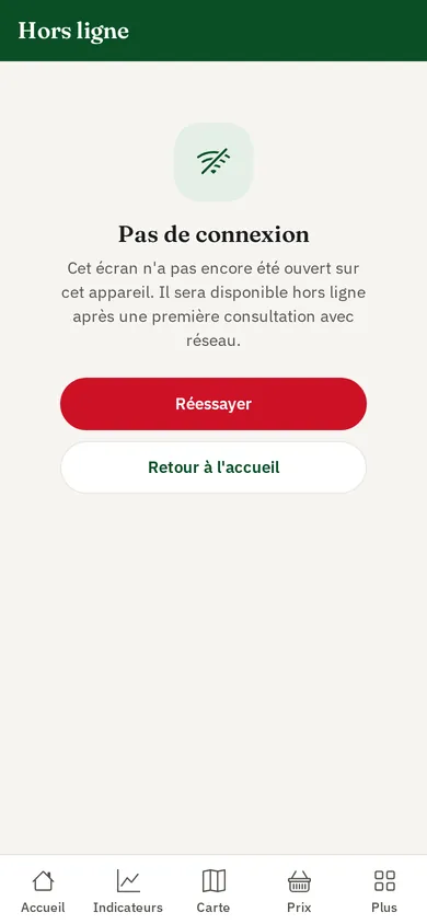 Écran affiché sans connexion