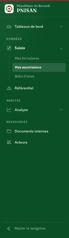 Barre latérale d'un compte saisisseur, entrée Saisie dépliée
