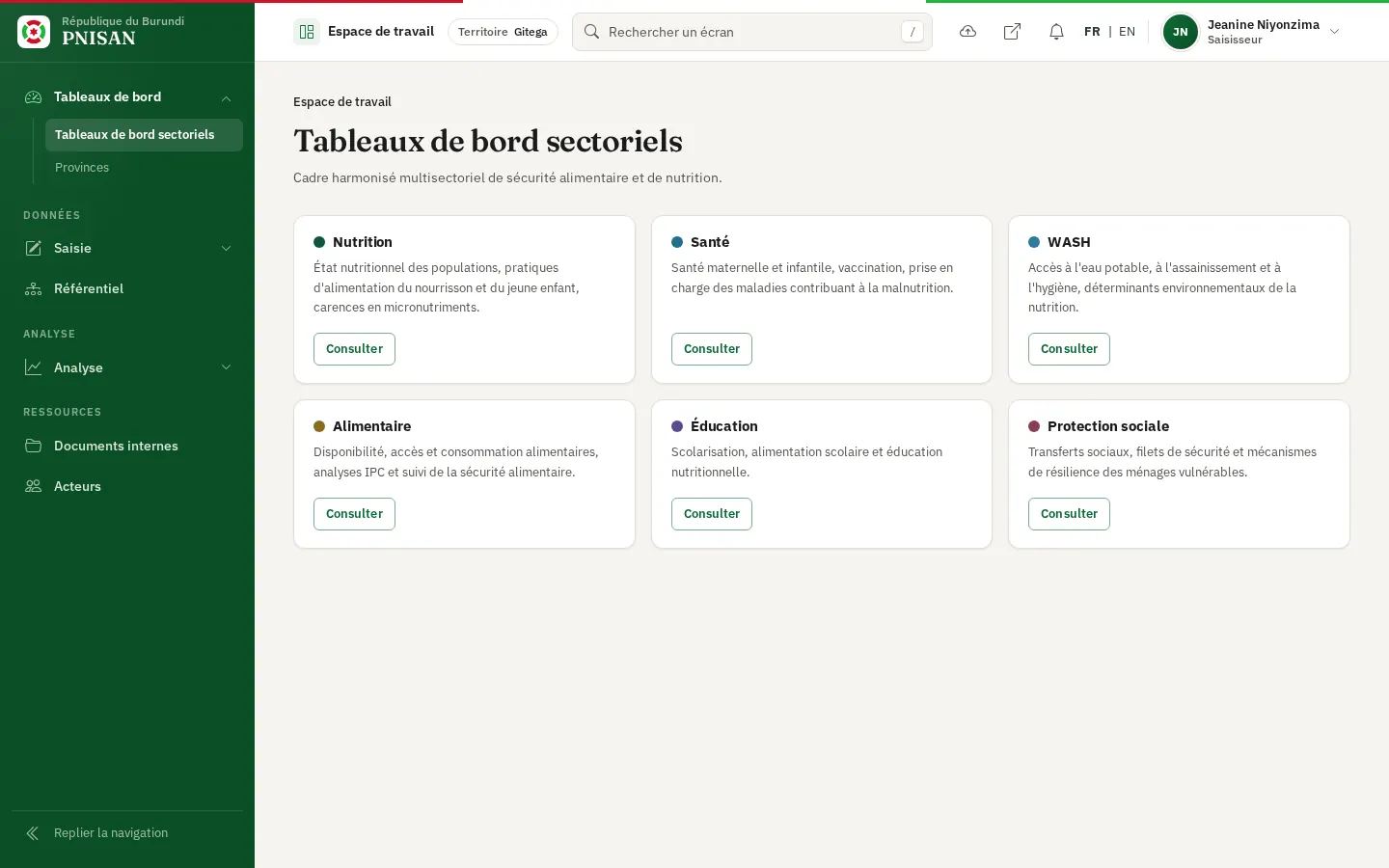 Espace de travail : barre latérale et bande supérieure